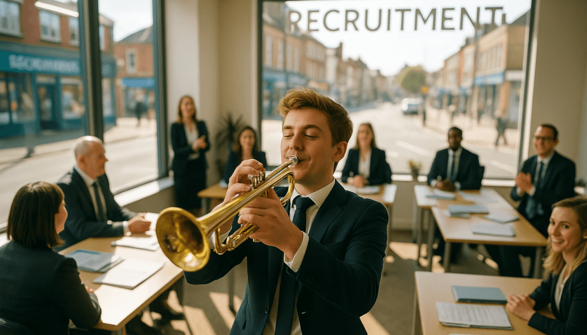 Career trumpet sounds, Melodies of success play, Music of the soul